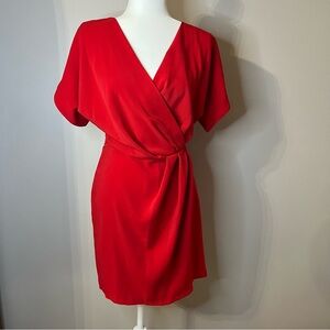 Closet Red Mini Dress with Gold Zipper